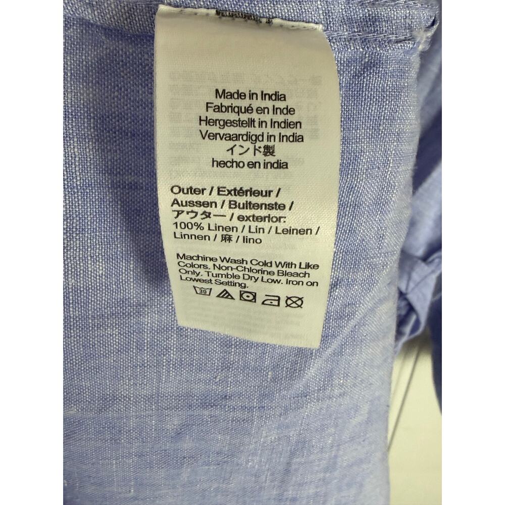 J Crew Linen Cabana Midi Dress Blue Coastal Chic S NWT - Picture 10 of 13